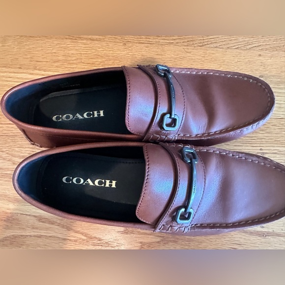 COACH Men’s Brown Leather Slip On Shoes - Picture 4 of 6